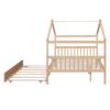 Full Size Classic House Bed With Twin Size Trundle - Natural - Image 6