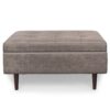 Shay - Mid Century Large Square Coffee Table Storage Ottoman - Gray - Image 2