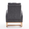 Accent Rocking Chair With Footrest High Back Rubber Wood Rocking Legs Bedroom Living Space - Gray - Image 10