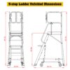 Heavy Duty Aluminum Rolling Platform Ladder With 5 Steps, 375Lbs Capacity - Silver - Image 17