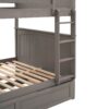 Full Over Full Bunk Bed With Twin Size Trundle, Guardrails - Brushed Gray - Image 9