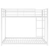 Full Over Full Metal Bunk Bed, Low Bunk Bed With Ladder - White - Image 8