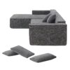 2 Pices Free Combination Minimalist Style Modular Sectional, Wrinkle Resistant Couch Set L Shaped Compressed Sofa For Living Room - Gray - Image 10