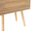 15.75" Rattan End Table With Power Outlet & USB Ports, Modern Nightstand With Drawer And Solid Wood Legs, Side Table For Living Room, Bedroom - Natural - Image 15