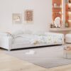 Twin Size Upholstered Daybed, Sherpa Fabric Sofabed With Cloud-Shaped Backrest, No Box - Spring Needed - White - Image 15