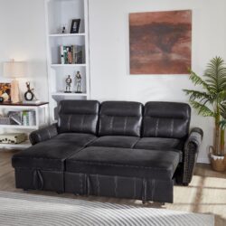 Luxurious Comfort Sectional Sofa Bed - Black