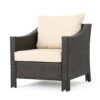 Antibes - Armchair Stylish Outdoor Wicker Club Chair With Water Resistant Cushions - Brown - Image 6