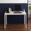 Harry - Contemporary Wood And Metal Computer Desk With Heat Resistant Surface - Ivory - Image 2