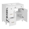 36" Bathroom Vanity With Sink, Soft Close Doors, Adjustable Shelves - White - Image 12