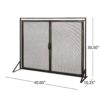 Samantha - Iron Fireplace Screen Fine Mesh 2 Door Design - Black / Gold - Image 3