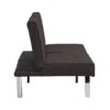 Faux Linen Wood Frame Futon Sofa Bed With Stainless Legs - Espresso - Image 9