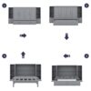 Full Size Murphy Bed With Shelves, Drawers And USB Ports - Gray - Image 14