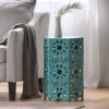 Galore - Side Table With Sunburst Cut Out Design - Teal - Image 2
