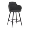Boyne - Industrial Fixed Height Counter Stool With Square Footrest (Set of 2) - Black / Dark Gray - Image 2