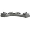 Oversized Modular U Shaped Sectional Sofa, Luxury Boucle Floor Couch Set, Convertible Sleeper Couch, Spacious Foam-Filled Sofa Bed, 4 Piece Free Combination - Gray - Image 5