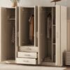 6 Doors Wardrobe Storage For Bedroom, With Big Drawers - Brown - Image 12