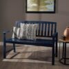Farmhouse Style Loja Bench Indoor / Outdoor Acacia Wood - Blue - Image 5