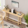 Console Table Stylish Rectangular Entryway Table Outdoor Console Table For Patio Sturdy Construction Hall Table - Natural - Image 7