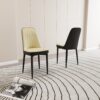 Modern Dining Chair (Set of 2) With Cushions And Metal Legs - Beige / Black - Image 5