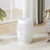 Lilac - Mosaic Side TableCeramic Tile Top & Iron Frame Indoor / Outdoor Use - White - Image 9