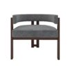 Modern Accent Chair Teddy Upholstered Armchair With Open Back 3 Legs Barrel Dining Chair Comfy Side Chair (Set of 2) - Gray - Image 11