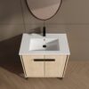 30" Bathroom Vanity Base With Basin And Storage Cabinet - Oak - Image 6
