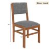 Dining Chairs (Set of 4), Mid Century Modern Fabric Upholstered Kitchen Side Chairs, Farmhouse Dining Room Chair - Brown / Gray - Image 3