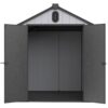 Modern Resin Plastic Storage Shed 6X8Ft For Backyard Garden Tool Storage - Black / Gray - Image 12
