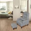 Modern Living Room Leisure Sofa Chair Design Home Adjustable Cozy Soft Chair - Gray - Image 3