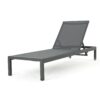 Outdoor Chaise Lounge Chair, Aluminum Adjustable Outside Chair For Pool Patio Beach Yard, All Weather Use UV Resistant 400Lbs Weight Capacity - Gray - Image 6