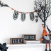 Iron Boo Banner With Bats, For Halloween Holiday Decor - Black / Gray / Orange - Image 7