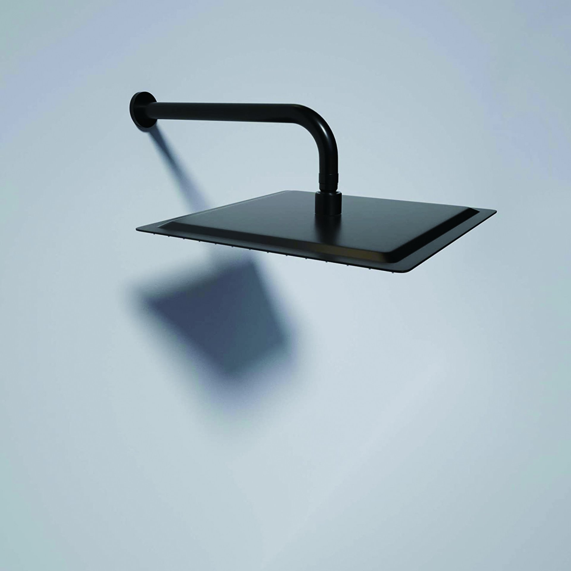 16" Shower Arm With Flange, Stainless Steel, Rust Resistant Design - Matte Black - Image 2