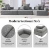 Oversized, Modular Sectional Sofa, Luxury Boucle Floor Couch Set, Convertible Sleeper Couch, Spacious Foam-Filled Sofa Bed, 3 Piece Free Combination - Gray - Image 12