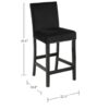 Contemporary 5 Piece Counter Height Dining Set With Faux Marble Table And Upholstered Chairs - Black - Image 3