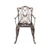 Outdoor Dining Chair With Floral Design And Curved Saber Legs (Set of 2) - Copper - Image 4