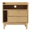 Mid-Century Modern Solid Wood 2 Drawer Gallery Nightstand - Black - Image 5
