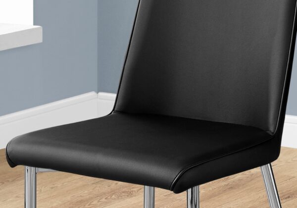 Dining Chair, Side, Upholstered For Dining Room, Comfortable Seating (Set of 2) - Black