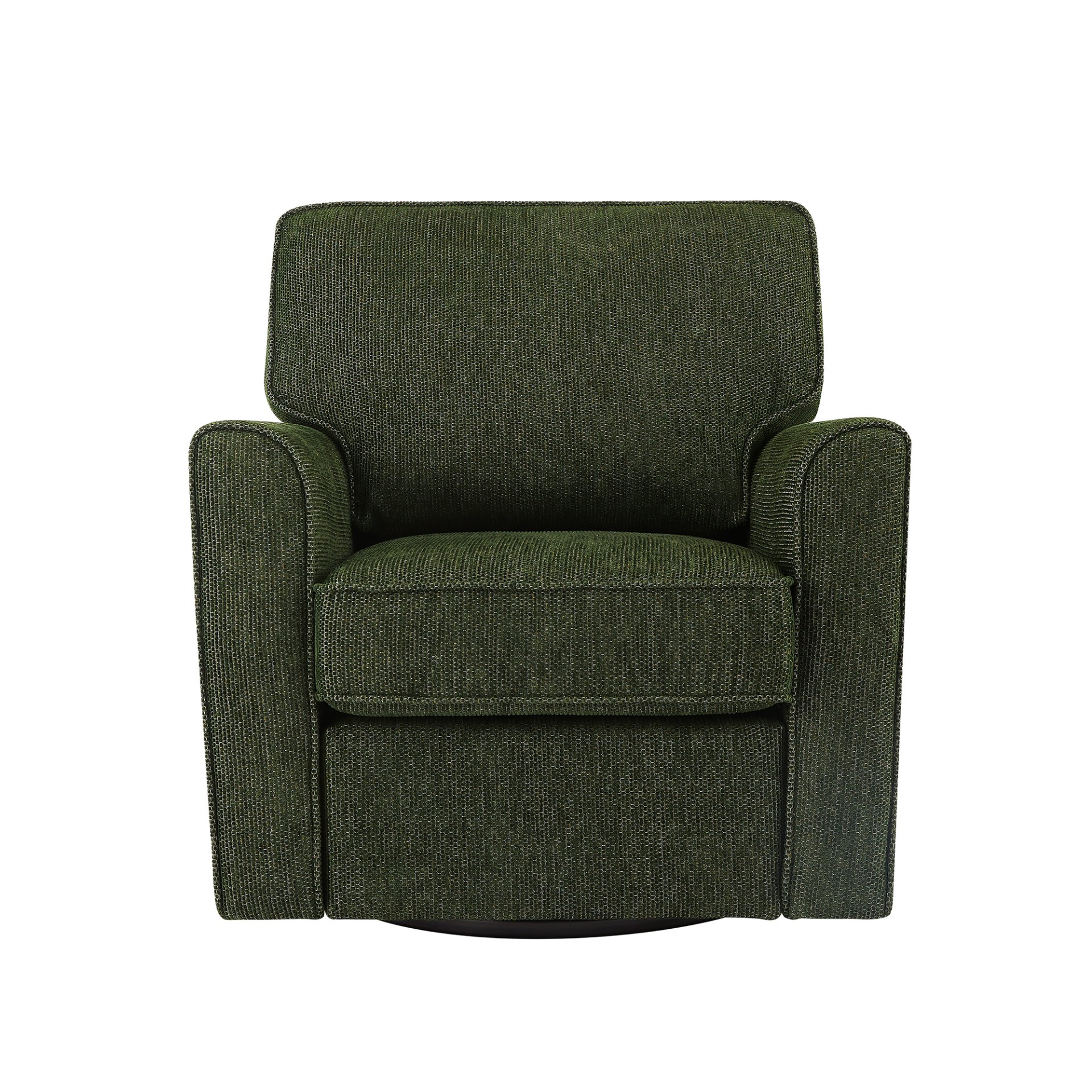 360° Swivel Chair Accent Barrel Armchair With Side Pockets, Chenille Upholstery, Compact Size - Green - Image 13