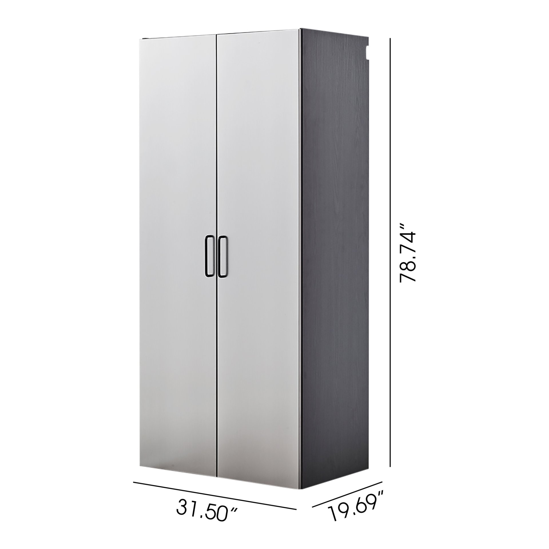 Astro Series - Metal Wall Mounted Storage Cabinet With Soft Closing Drawers - Metallic Gray - Image 3