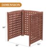 Air Conditioner Fence Screen Outside, Cedar Privacy Fence 3 Panels To Hide Ac & Trash Enclosure - Brown - Image 2