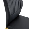 Luxury Simple Chair (Set of 6) Material High Resilience Dining Chair With Metal Leg - Black / Gold - Image 11