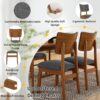 Mid Century Modern Dining Table Set For 4, Solid Wood Dining Table And Solid Wood Chairs, 5 Pieces Farmhouse Dining Table And 4 Upholstered Chairs - Brown / Gray - Image 7