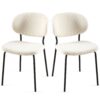 Boucle Dining Chairs, Dining Chairs With Metal Legs For Dining Room, Kitchen, Living Room (Set of 2) - Beige - Image 13
