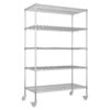 Heavy Duty Adjustable Shelving Unit, 5 Tier Wire Storage Shelves With Wheels - Brushed Nickel - Image 18