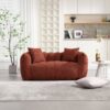 Soft Beanbag Chair With High Resilience Foam Core For Two People, The Comfortable Square Recliner Sofa Is Ideal For Family Members And Friends Engaged In Games, Reading, Watching TV - Red / Brown - Image 14
