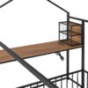 Full Size Bed House Frame With Desk, Shelves, Power Outlets And USB Ports - Black - Image 10
