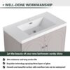 Contemporary Freestanding Bathroom Vanity With White Resin Sink & Soft Close Cabinet Doors - Khaki - Image 6