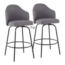 Ahoy - Contemporary Fixed Height Counter Stool (Set of 2) - Black / Gray