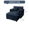 Oversized Recliner Chair With Movable Ottoman, Soft Chenille Upholstered Indoor Lounge Chair, Diy Combination - Blue - Image 3