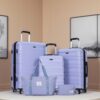 Luggage Set Of 5 Pieces, Expandable Hard Pc Luggage Set With Tsa Lock For Rotating Wheels, Lightweight Rolling Luggage - Light Purple - Image 2